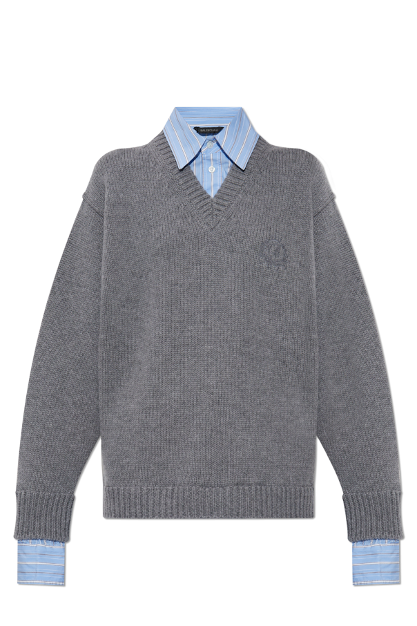 Grey Sweater with shirt motif Balenciaga - Vitkac Slovakia